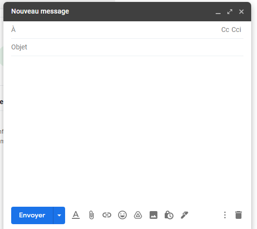 Page pour écrire un nouveau message